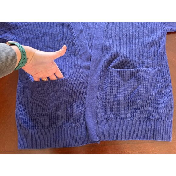 Aritzia Wilfred Free Unwind Cozy Open Front Wool Chunky Cardigan Purple Size XL - Picture 12 of 13